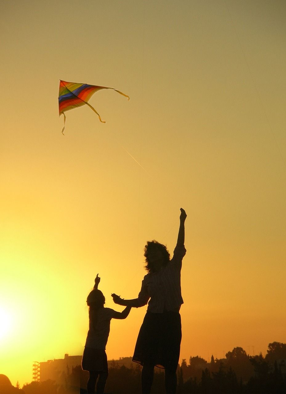 Child flying a kite