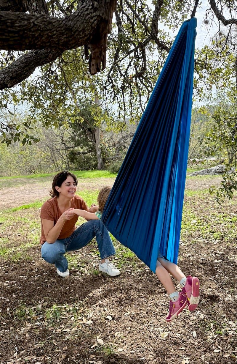 Therapy session in a hammock outdoors